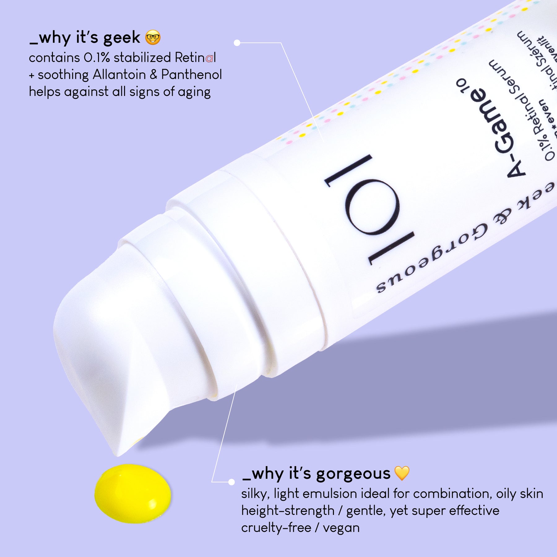 A-Game 10 0.1% Retinal Serum - veido serumas su retinaliu