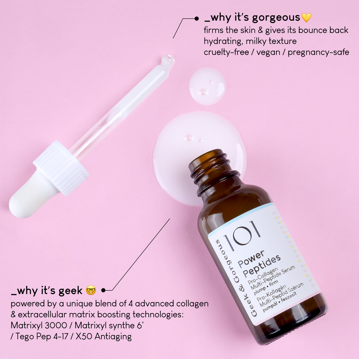 Power Peptides - veido serumas su peptidais